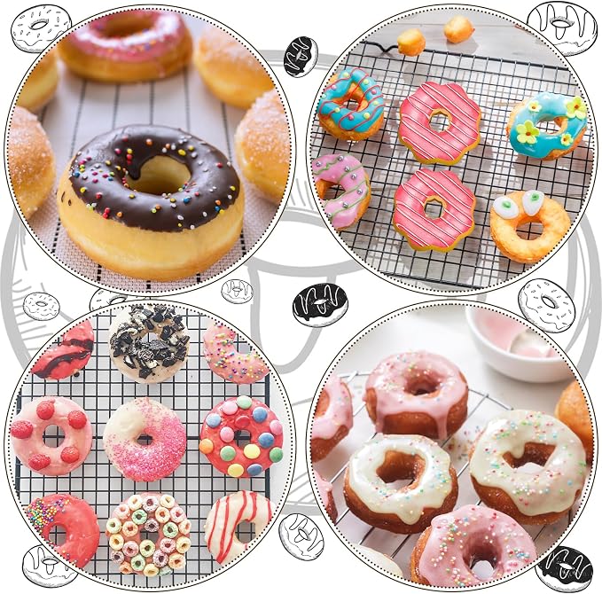 2PCS Donut Pan Carbon Steel 6-Cavity Donut Pan for Baking Doughnut Nonstick & Easy Clean & Dishwasher Safe Donut Mold for Cake, Dessert & Bagel (Champagne Gold)