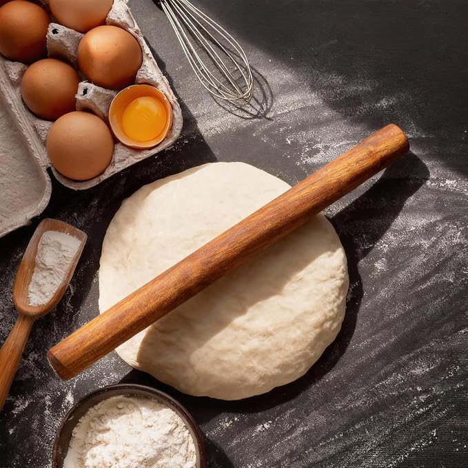 Rolling Pins for Baking,11.8 inches Dough Roller Pizza,Ebony Wood 1 PCS for Making Pizza,Pie,cookies.
