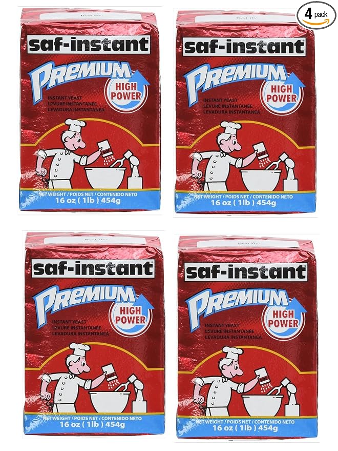 SAF Instant Premium Yeast 16 Oz, (Pack of 4)