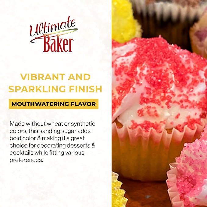 Ultimate Baker Flavored Sanding Sugar (1x4oz) - Burst of Flavor & Color for Cakes, Cookies & More, All-Natural, Perfect for Baking & Decorating or as a Flavored Coffee Sugar (Banana)