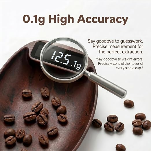 Portable Coffee Scale Mini Electronic Gram Scale Rechargeable Digital Scale for Home Office Coffee Making & Kitchen Use (Coffee)