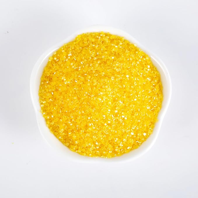 Kasvan Yellow Sanding Sugar Sprinkles - Edible Sugar Crystals, Baking Cake Decorations, Ice Cream Toppings cupcake Decorating, Wedding Party Chirstmas Supplies, 85g/3.2oz