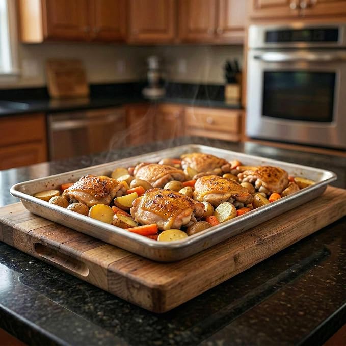 13" x 18" Commercial Baking Tray with Lid 12 Pack Half Sheet Pan BPA Free Cover