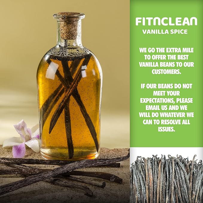11 Organic Vanilla Beans Madagascar Extract Exclusive Grade B| 4.5"- 5.5" by FITNCLEAN VANILLA| Dry Bulk Bourbon Whole NON-GMO PODS. Certified USDA Organic.
