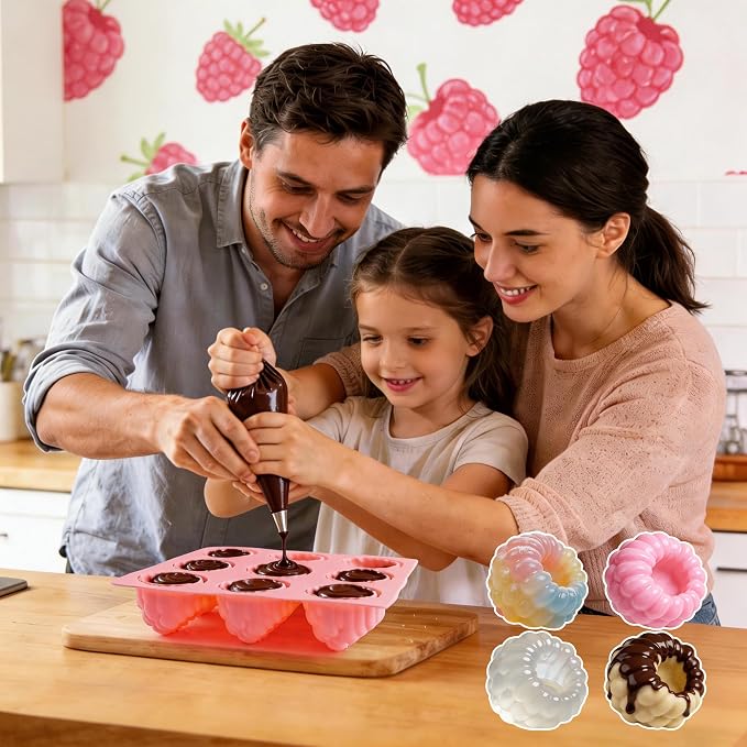 2Pcs Silicone Raspberry Mousse Molds for Mousse Cake, 9-Cavity Raspberry Fruit Molds Silicone for Mousse, Candy, Jelly