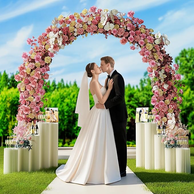 5 Pack Portable White Cylinder Stands for Party, 31.5", 23.6", 15.7" Height Foldable Cardboard Tall Cake Pedestal Stand Flower Floral Pillar Table Stand Event Plinth, cilindros para fiestas redondos blancos for Wedding Parties