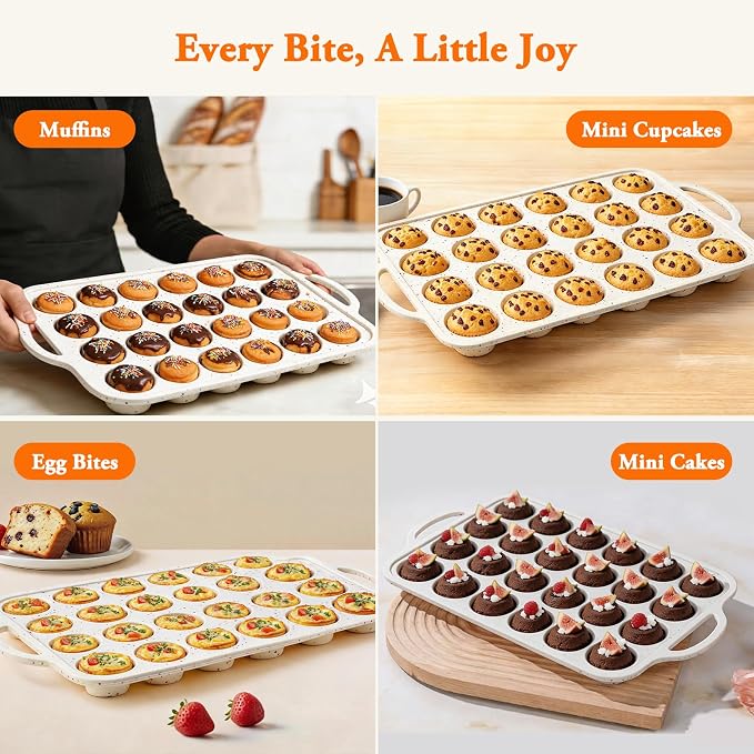 2 Pack Silicone Muffin Pans with Metal Reinforced Frame Regular 24 Cups Cupcake Pan with Handle Nonstick BPA Free Muffin Molds for Baking Muffins, Cupcakes, Egg Bites, Oven Dishwasher Safe