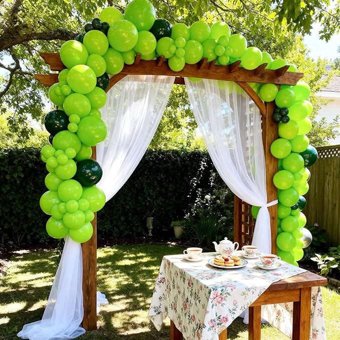 104pcs Lime Green Balloons Different Sizes Pack -18/12/10/5 Inch Bright Neon Green Balloon Garland Arch for Baby Shower, Gender Reveal, Christmas, Dinosaur Jungle Theme Birthday Party