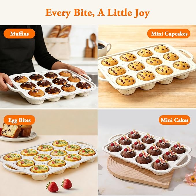 2 Pack Silicone Muffin Pans with Metal Reinforced Frame Regular 12 Cups Cupcake Pan with Handle Nonstick BPA Free Muffin Molds for Baking Muffins, Cupcakes, Egg Bites, Oven Dishwasher Safe