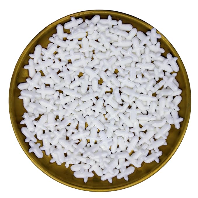 White Cross Sprinkles Edible Toppers Cake Decorating Mixed Size Cake Decorations Cupcake Toppers Cookie Decorating Perfect for Cakes,Cupcakes,Desserts Toppings 3OZ