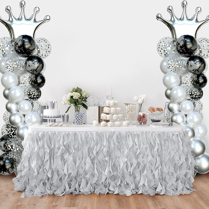 SINBEE Balloon Arch Stand, Balloon Arch Kit of 2, 7 Feet Height Adjustable Metal Balloon Column Stand for Party Decorations Wedding Birthday, Graduation Party Decoration, Baby Shower, Silver