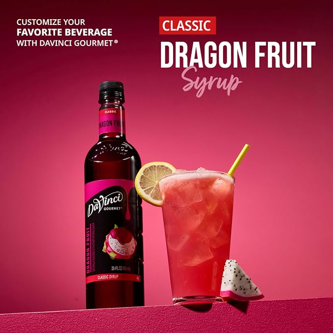 DaVinci Gourmet Dragon Fruit Syrup, 25.4 Fluid Ounces (Pack of 1)