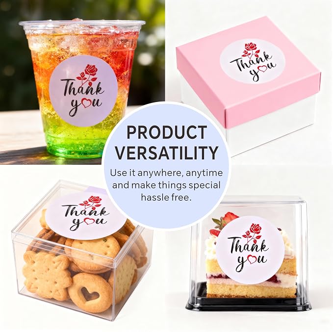 Thank You Stickers 600 Pcs - 1.5" & 1" Round Labels for Small Business, 7 Designs Packaging Stickers for Handmade Products, Envelopes, Gift Wrapping & Crafts