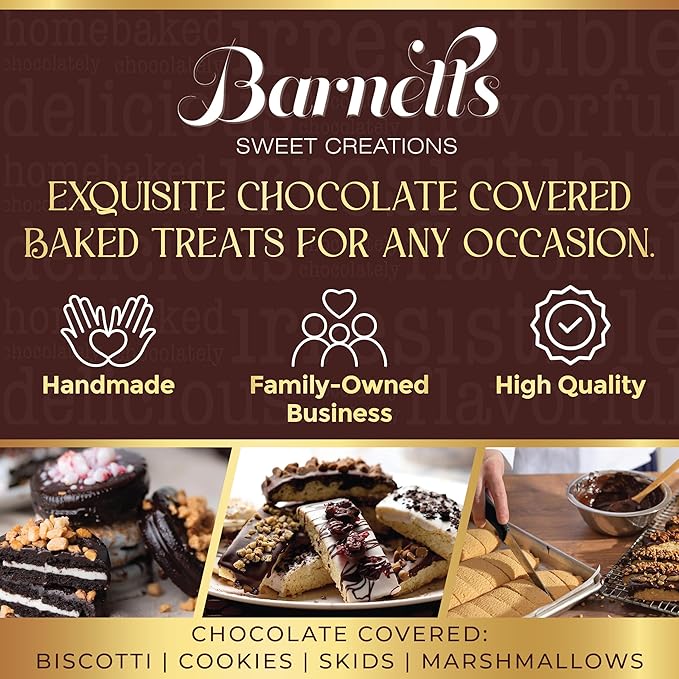 Barnetts Chocolate 24 Biscotti Gift Baskets, Gourmet Cookie Gifts Box for Him and Her Food Baskets Delivery, Candy Basket Ideas for Men, Dad, Father, Grandfather, Husband, Brother, Son, Grandson
