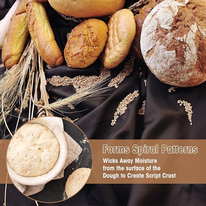 Gejoy 20 Sets Bread Proofing Baskets Bulk Banneton Dough Proofing Bowls Kit with Cloth Liner and Plastic Scraper Sourdough Basket for Home Sourdough Bakers(Round, Oval,9'', 10'')