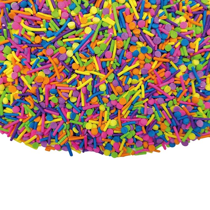 EPHVODI Neon Sprinkles for Cake Decorating, 3 oz Baking Edible Cake Decorations Pastel Jimmies Confetti Sprinkle Mix for Donut Cookie Cupcake Ice Cream Toppings