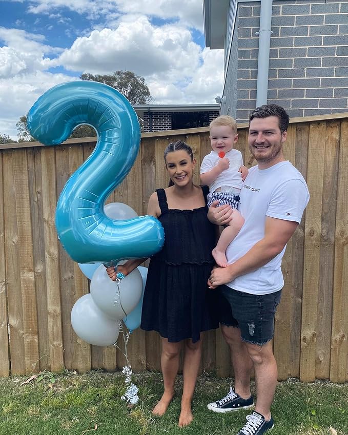 Pearlescent Blue 9 Balloon, Number Balloons 40 Inch, 9th Giant Birthday Decorations for Boys Girls, 19th 29th Party Decorations Supplies, Number 9 Balloon