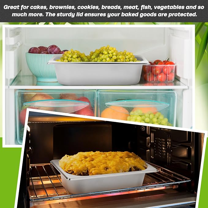 Funnymoom 2 Pcs Stainless Steel Loaf Pans 9.5 x 5 Inch Bread Baking Pans Bakeware for Kitchen Baking Bread Cake Toast Casseroles Vegetables Dishwasher Safe