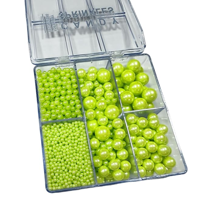 Sentovac Light Green Nonpareils Pearls Mixing Cake Sprinkles Cake and Cupcake Topper Decorations Sprinkles for Decorating Party Supplies