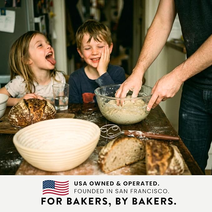 Complete Sourdough Starter Kit with Troubleshooting Cookbook, 2-Banneton Set:10" Round & Oval Grade-A Rattan Baskets,Mat, Sapele Tools Won’t Warp| Beginner‑Friendly Baking Supplies–Gift for Bakers