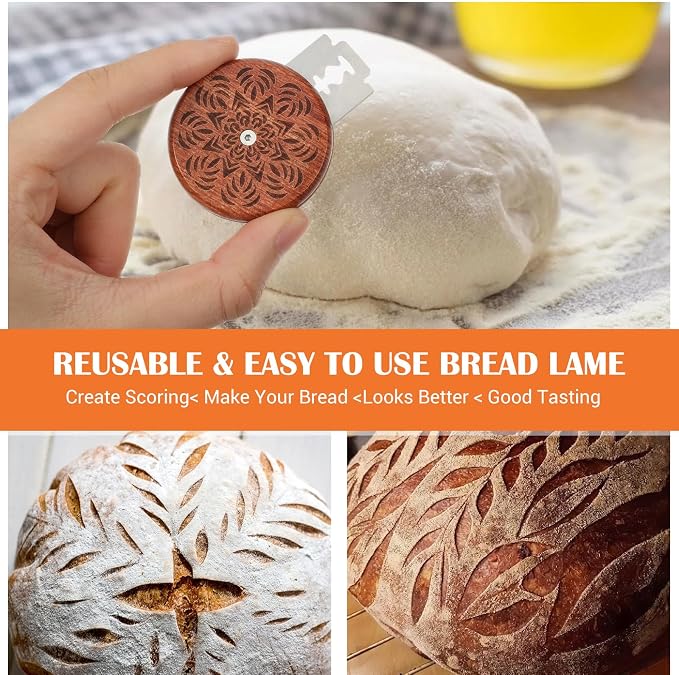 UFO Bread Lame Cutter Professional Bread Baking Scorer for Homemade | Slashing Tool Breads Cutting Knife, 5 Blades and Storage Cover