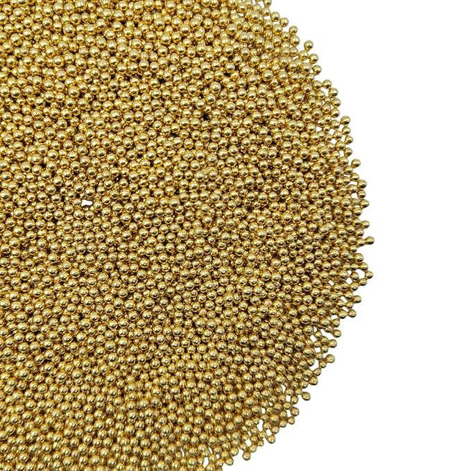 EPHVODI Gold Sprinkles Christmas Nonpareils Sprinkles Edible Mini Pearl Sprinkle for Cake Decorations, Baking, Ice Cream, Cookies, Donuts and Lollipops - 2mm Sugar Pearls 3.88oz