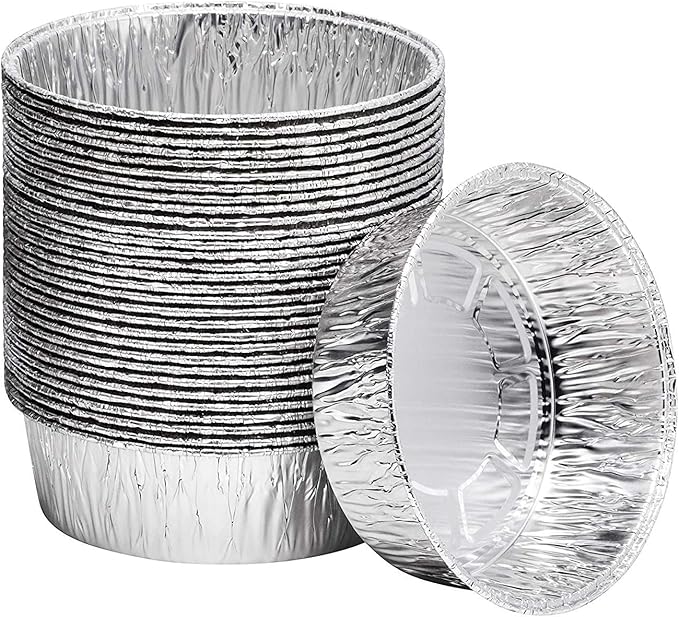 8-Inch Extra Deep Durable Round Aluminum Disposable Cake Pan/Dutch Oven Liner Pans/Foil Pans for Baking, Freezing, and Storage (250 Count)
