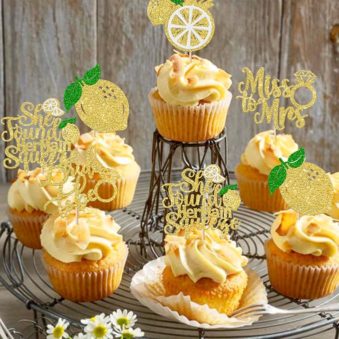 Rsstarxi 30 Pack Birde to Be Cupcake Toppers She Found Her Main Squeeze Cupcake Picks for Miss to Mrs Theme Bridal Shower Wedding Engagement Party Cake Decorations Supplies