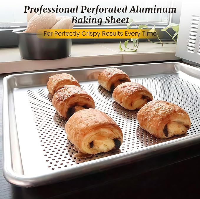 12 Pack Half Size Aluminum Baking Sheet Pan, 18 x 13 in | NSF, Aluminum Commercial Cookie Sheets, Non-Stick, Oven Safe Up to 500℉