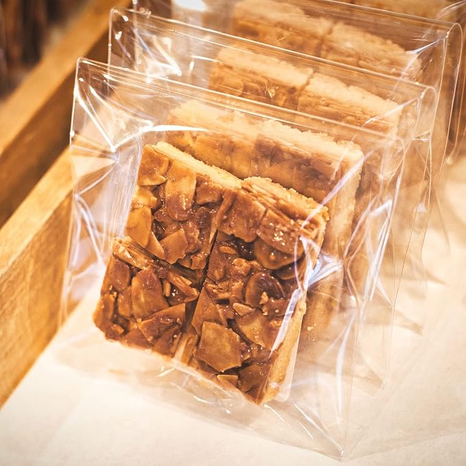 Morepack 5x5 Inches Cookie Bags, 200 Pieces Clear Self Sealing Resealable Cellophane Bags