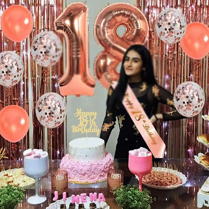 Gyufise 1Pc Happy 18th Birthday Cake Topper Glitter 18 & Fabulous Cheers to 18 Years Old Birthday Cake Pick for Celebrating 18th Birthday Party Cake Decorations Supplies Gold