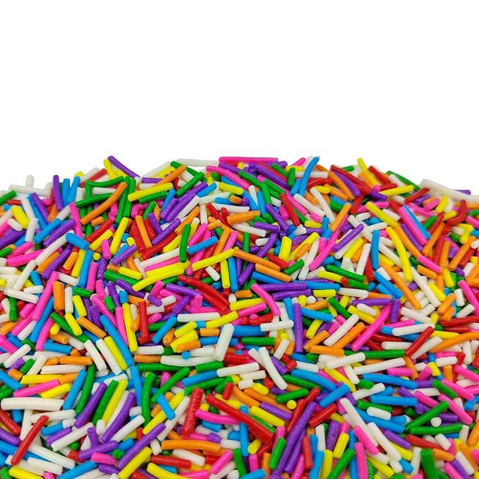 Jimmies Sprinkles, Edible Jimmy Sprinkles, Rainbow Crunchy Jimmies Mix for Cake Decorating, Edible Cookie Cupcake Decorations for Theme Baking and Holiday Party Treats