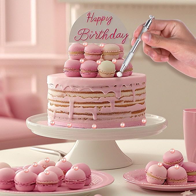 4Pcs Cake Decorating Sprinkles Tools Set, 4 Claw Sprinkle Pen Pearl Grabber Sugar Bead Pick-up Tool Stainless Steel Cake Tweezers Pearl Sprinkle Spoon with Shovel for Cake Ice Cream Baking