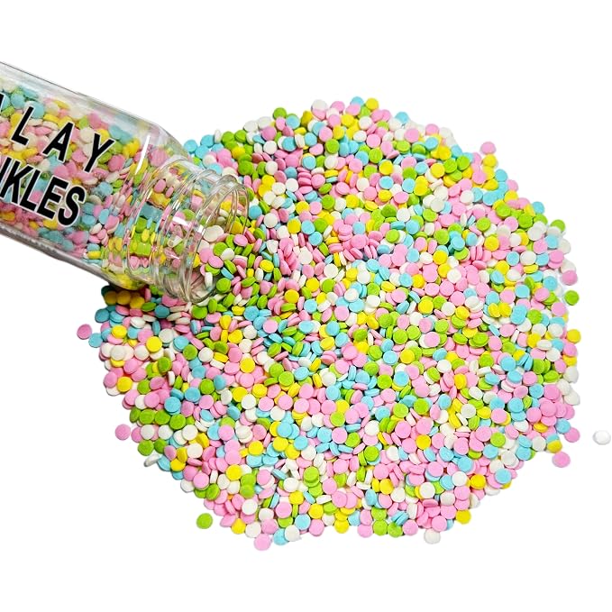 Sentovac Edible Easter Color Confetti Slice Sprinkles for Cake Decorating Edible Cake Cupcake Sprinkles Cookie and Ice Cream Topper Decorations 3.35oz