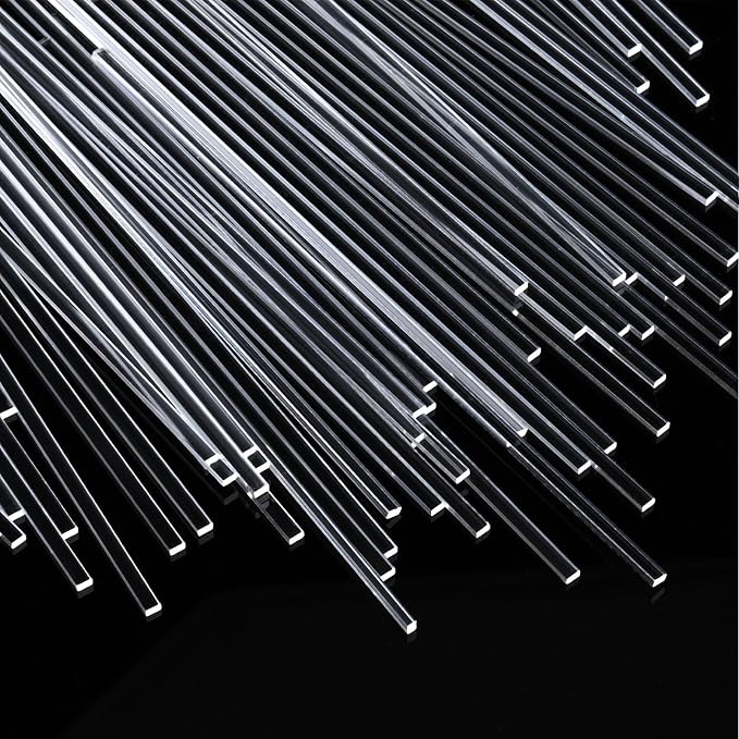 Beeveer 100 Pcs 12" Flat Clear Sticks for Cake Toppers Acrylic Candy Cake Pops Sticks Lollipop Reusable Candy Rods for DIY Cupcake Chocolate Cookie Dessert Decorations