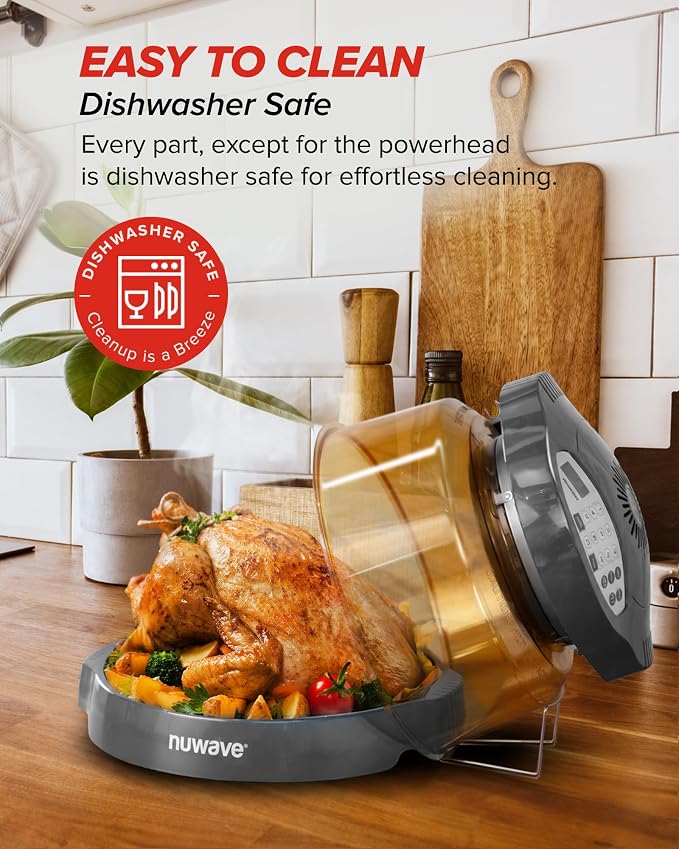 Nuwave Pro Plus 2 Air Fryer Oven, Infrared Countertop Convection, No Defrost No Preheat, Triple Combo Heating, 10-in-1 Multicooker, PFAS & BPA Free, 10LB Capacity, Dishwasher Safe Parts, 20660V03Y