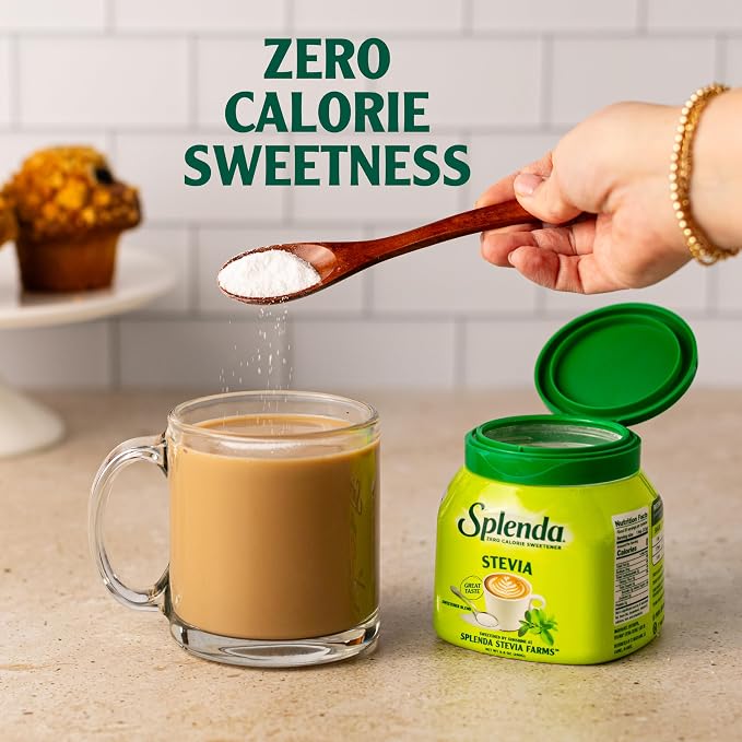 SPLENDA Stevia Zero Calorie Sweetener, Plant Based Sugar Substitute Granulated Powder, 9.8 oz Jar