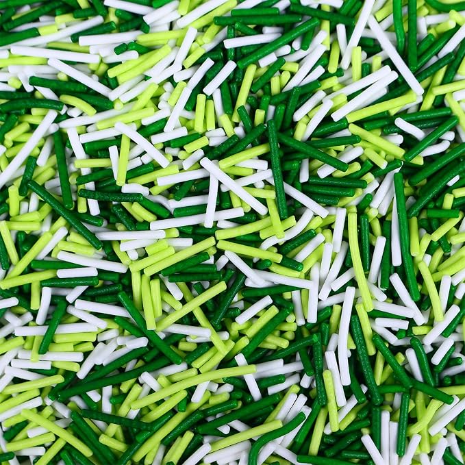 Edible St Patrick's Day Sprinkles, White and Green Sprinkles, Green Jimmies, White Jimmies for Baking, Cakes, Cupcakes, Cookies, Ice Creams(4.2oz/120g)