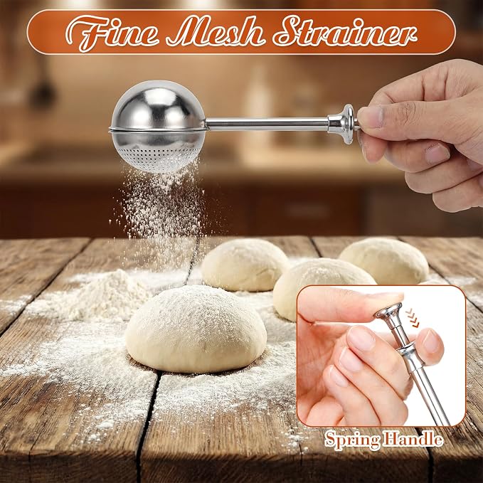 10 Pcs Stainless Steel Pastry Biscuit Cutter Set Include 3 Cup Flour Sifter Biscuit Cutter Pastry Scraper Dough Scraper Silicone Baking Mat Fine Mesh Strainer for Cooking Cookies Donuts Cake