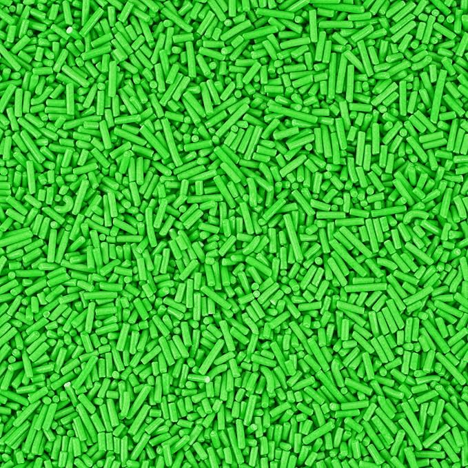 Green Jimmies Sprinkles Bulk 7 oz - World Cup Soccer Sprinkles for Cake Decorating, Cookie, Cupcake, Ice Cream Toppings, Green Grass Topper for Football Party Baking Supplies, Team Color Dessert Decorations