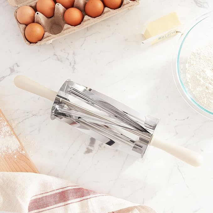 Ateco Stainless Steel Croissant Roller Cutter 15-inches long x 5-inches diameter