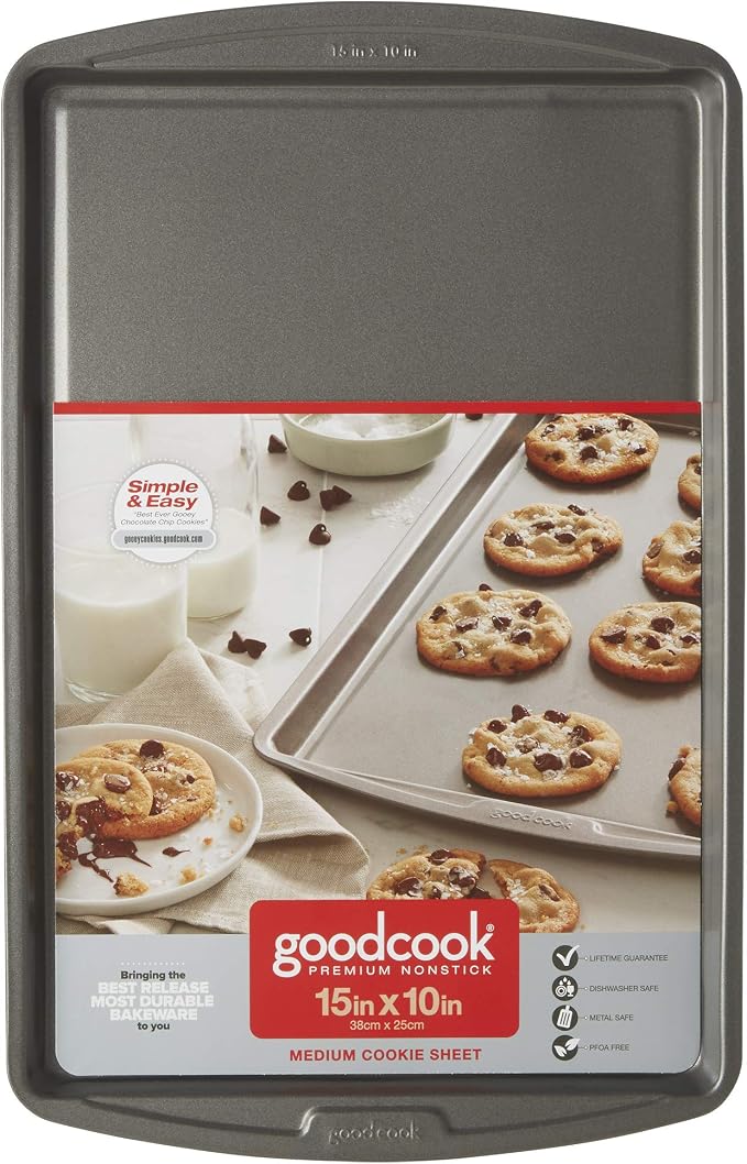 GoodCook Everyday Nonstick Steel Baking Sheet, 15" x 10", Gray