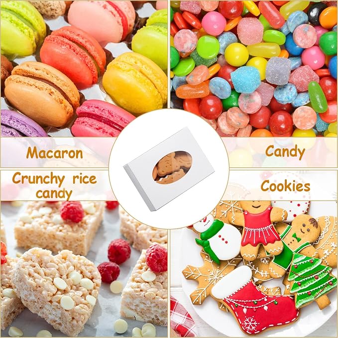 Spakon 30 Pcs Soap Boxes for Homemade Soaps 3.8 x 2.8 x 1.2 Inch Rectangle Soap Boxes with Window Small Gift Wrapping Box for Soaps Packaging Bakery Cookies Candy Party Favor Supplies(White)