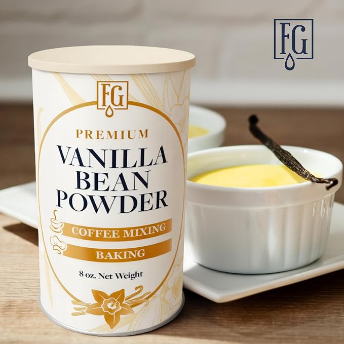 Flavors Gourmet Premium Vanilla Bean Powder - 8 oz - Baking Ingredient, Smoothie Enhancer & Coffee Flavoring - Alcohol-Free Vanilla Flavoring - Pure & Gluten-Free