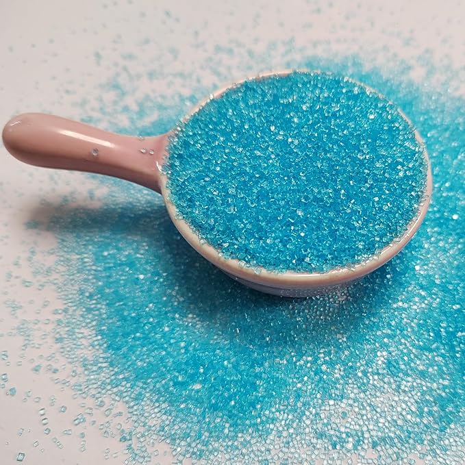 Blue Sanding Sugar Sprinkles, Light Blue Sugar Crystals, Edible Sparkling Sprinkles for Cake Cupcake Decorating, Baking Cake Decorations, Cookies Ice Cream Toppings, Wedding Party Christmas Supplies 130g/4.6oz