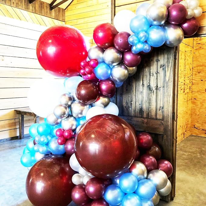 Voircoloria Burgundy Balloons, 66pack 12inch Maroon Latex Party Balloons for Graduation, Thanksgiving Day, Autumn Fall Theme Party, Wedding, Birthday, Valentines, Baby Shower Party Decorations