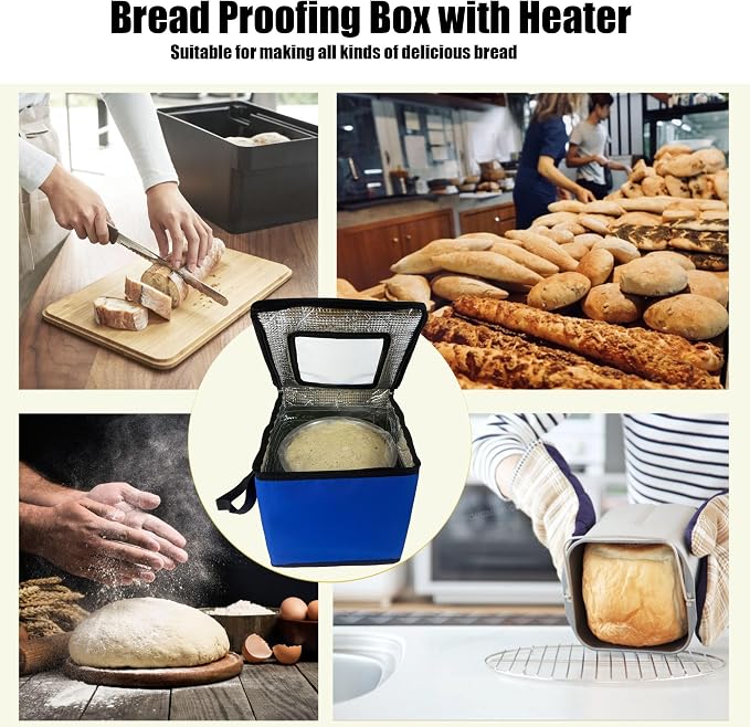 Proofing Box for Sourdough Bread, 74L Foldable Dough Proofer with 4-Sided Heating, Adjustable Temperature Control (33-122°F), 96-Hour Timer, Bread Rising Box for Pizza Dough, Yogurt & Fermentation