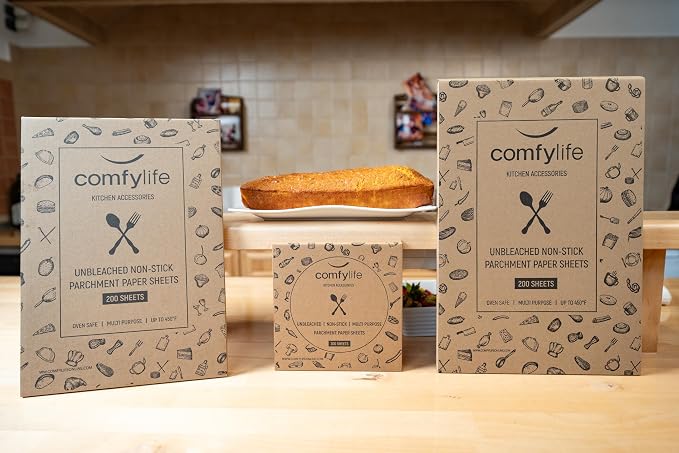 Comfylife 300Pcs 6x6in Patty Paper - No Curl, No Tear, No Burn Baking Paper (6 x 6 inch) ā Precut Parchment Paper For Baking or Lining ā No Chemical Unbleached Parchment Paper ā Cookie Paper