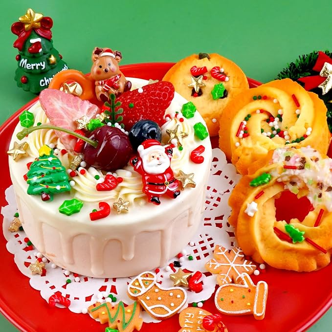 Christmas Sprinkles, Edible Christmas Sugar Sprinkles for Cake Decorating, Cupcake, Cookies, Baking Cake Topper Decorations, Holiday Party Supplies, Cane, Star, Tree, 180g/ 6.35oz