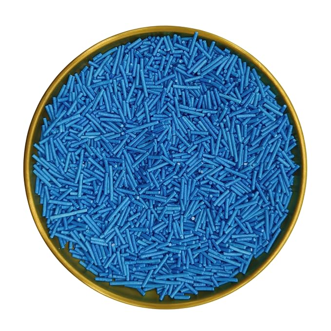 Blue Jimmy Sprinkles Edible Mix Size Jimmies Cake Decorations Soft Jimmies for Topping Ice Cream, Cookies, Cakes, Wedding Party, Valentine Christmas Supplies 3OZ
